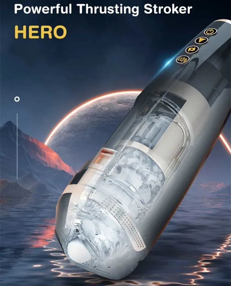 male masturbation cup heating telescopic