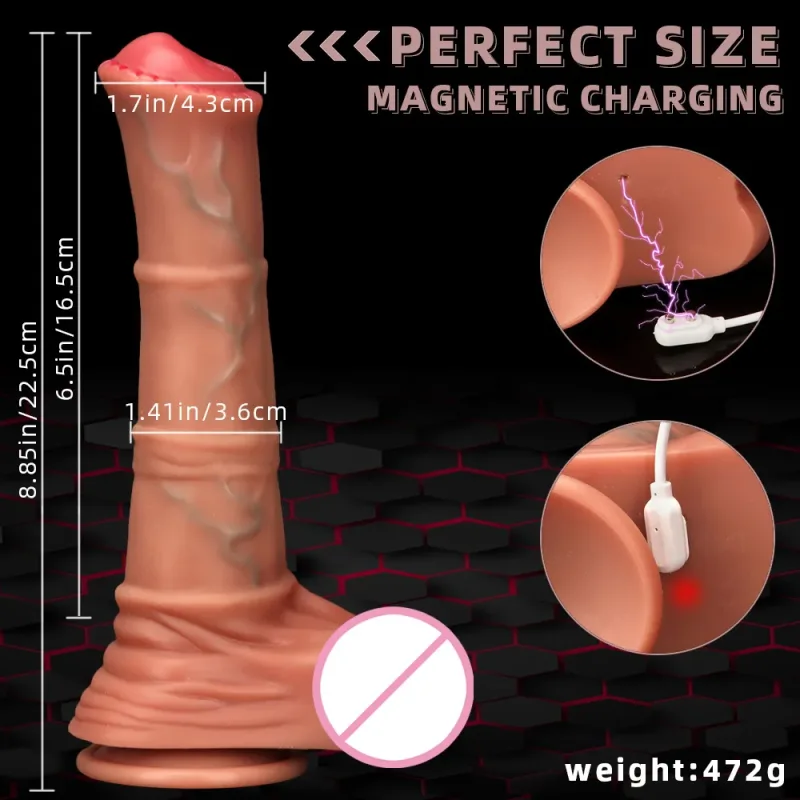 telescopic heating dildo vibrator