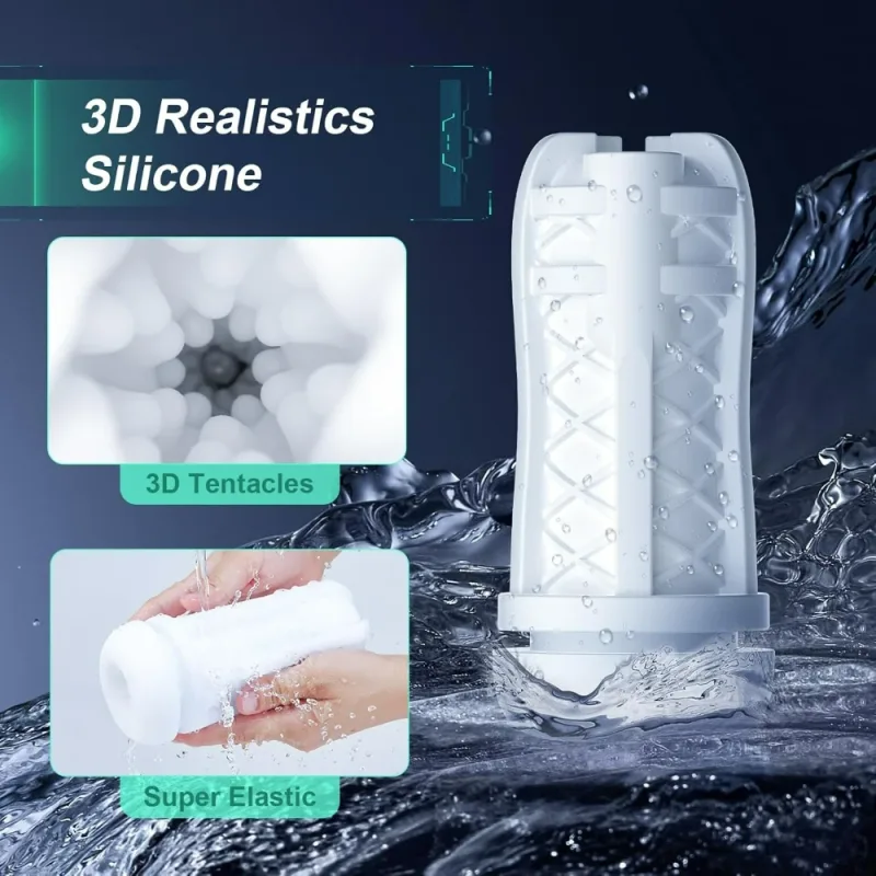 fully automatic male masturbator with 3 powerful suction actions hands free rechargeable airplane cup oral sex male caresser 18+