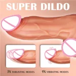 realistic dildo vibrator telescopic heating