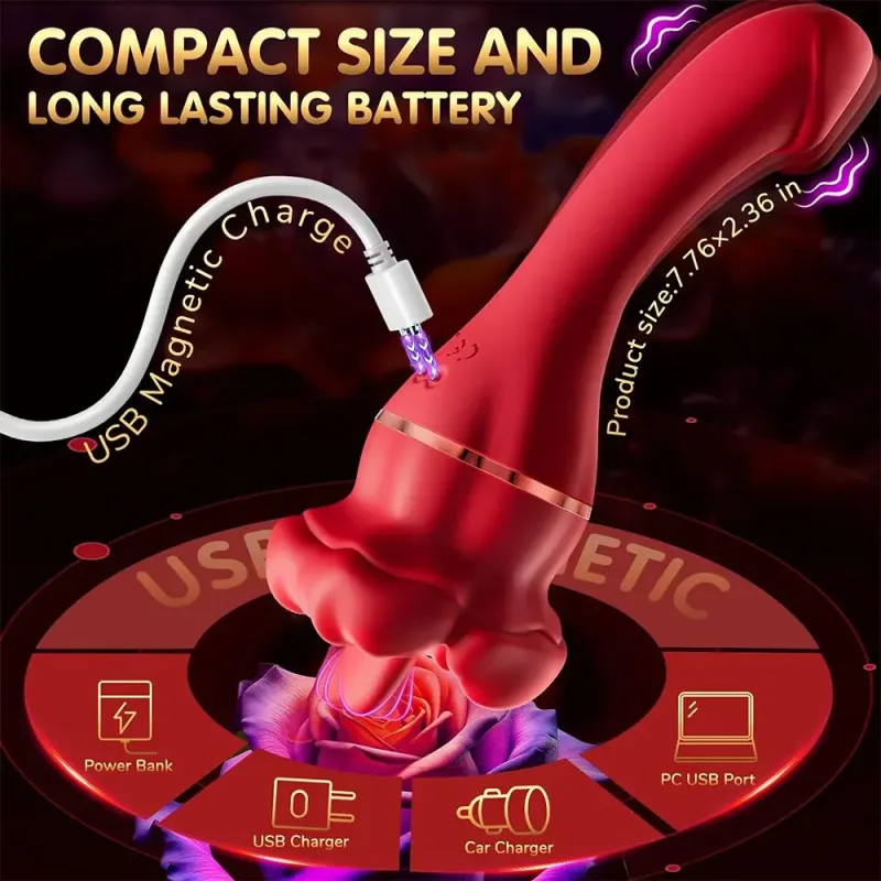 tongue rose vibrator clitoral stimulator