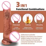 telescopic vibrator dildo heating penis