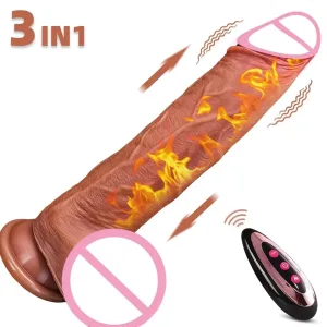 telescopic vibrator dildo heating penis