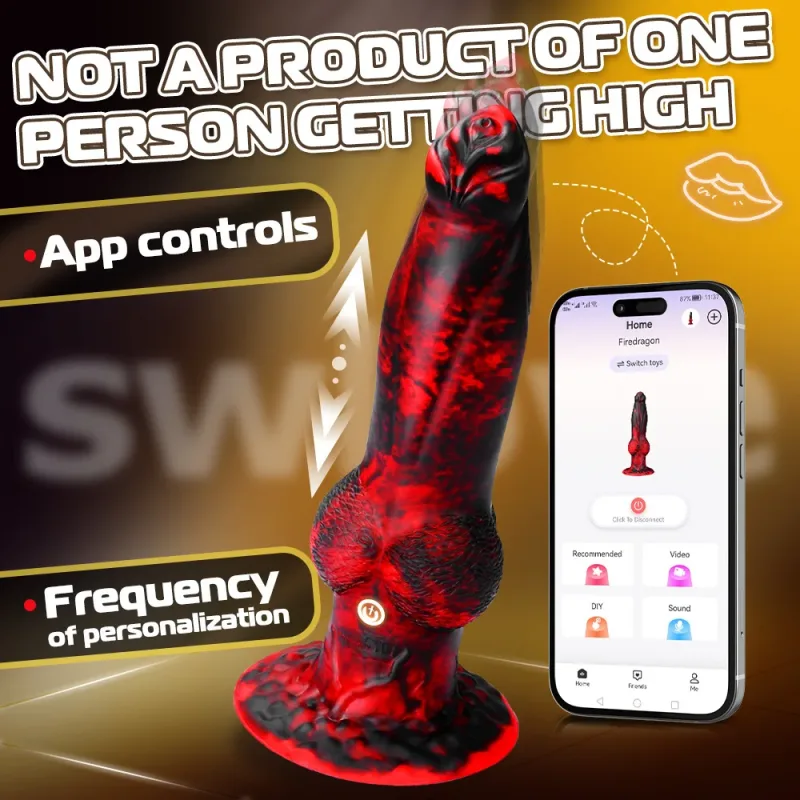 alien big thrusting dog dildo app control