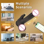 wiggling thrusting bluetooth rabbit vibrator dildo