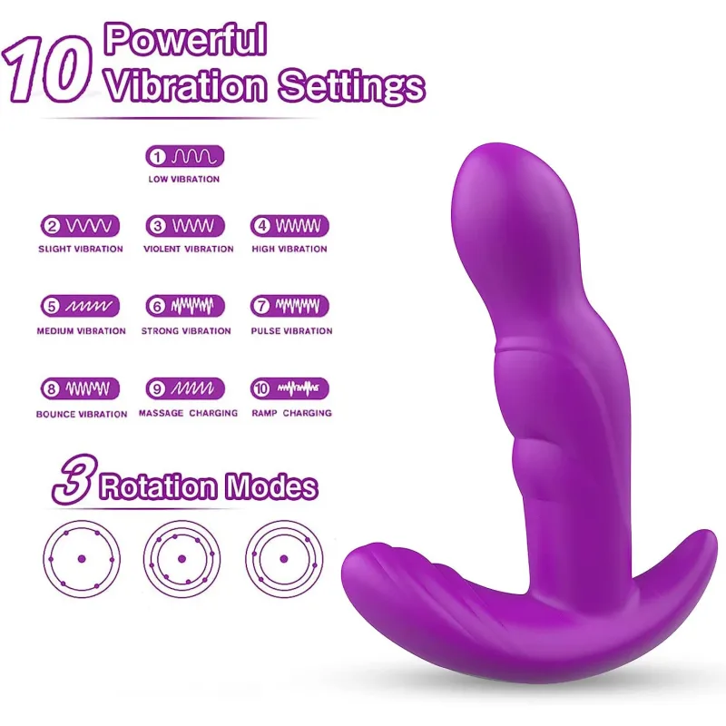 360 rotating vibrator prostate massager anal plug
