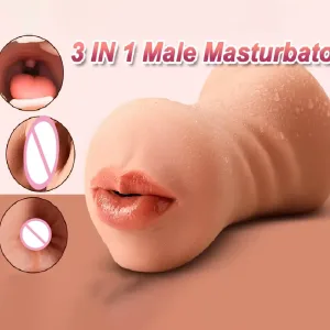 3in1 pocket pussy male masturbator toy