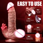 realistic vibrator dildo with thrusting vibrating penetration vagina anal masturbation stimulation penis sex toys for women men