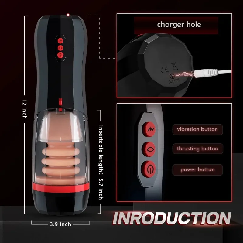 electric retractable male masturbator pocket pussy