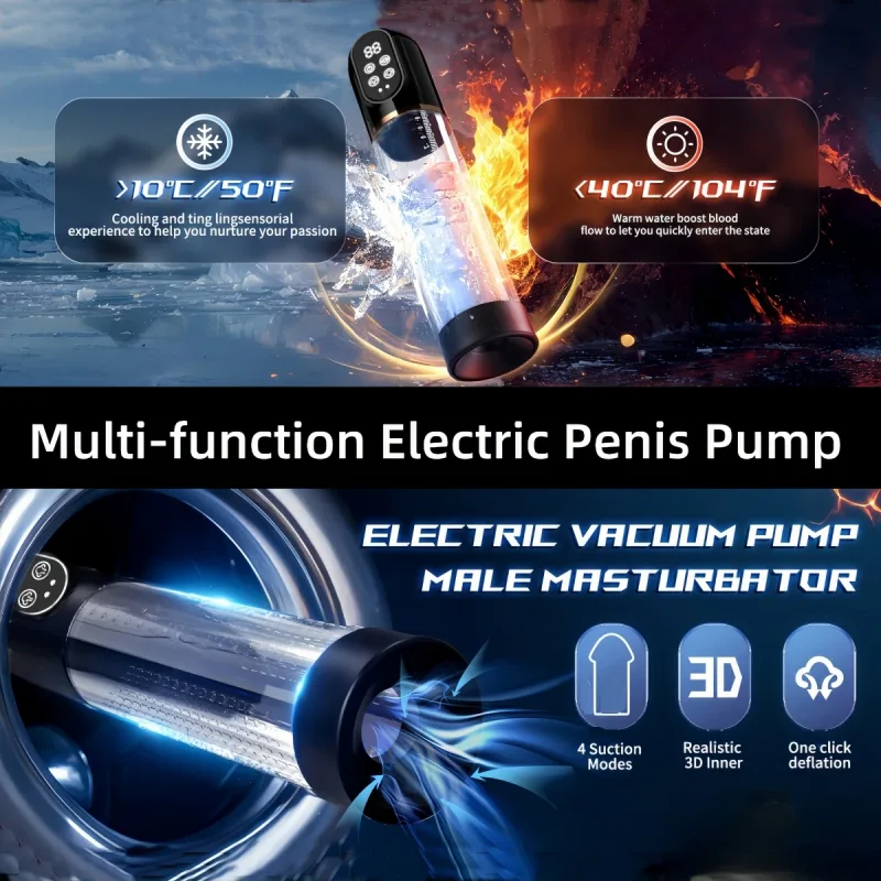 male penis massager ice fire suction