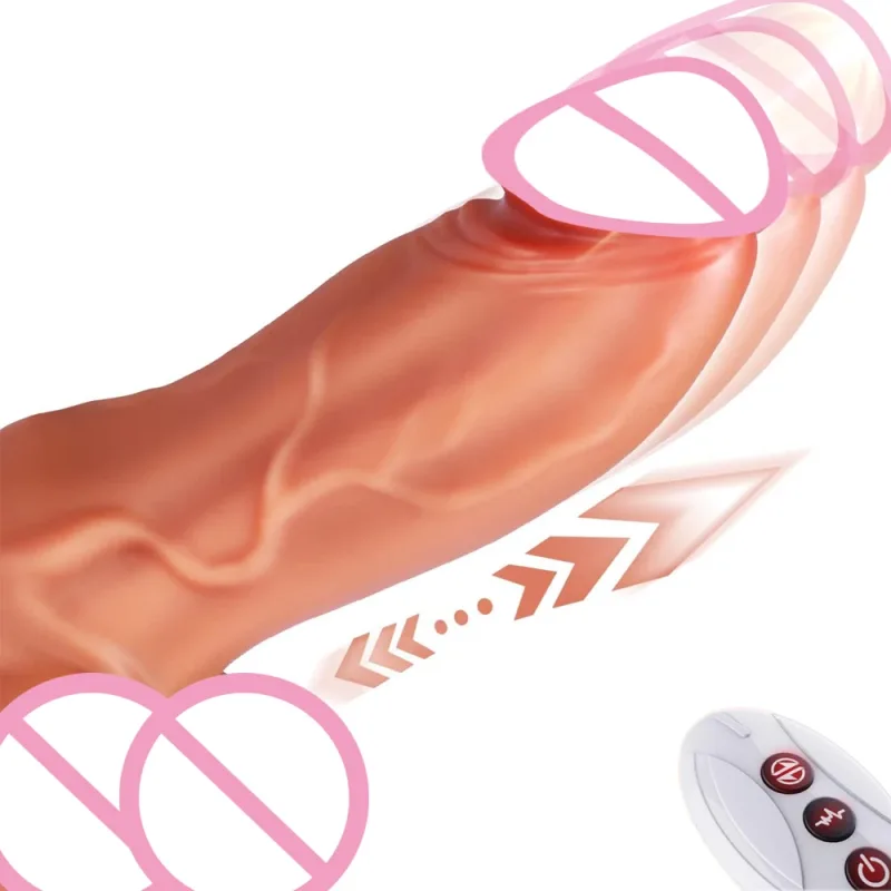 realistic dildo vibrator telescopic heating