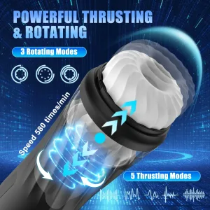 telescopic rotating male masturbator