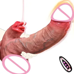 realistic vibrator dildo with thrusting vibrating penetration vagina anal masturbation stimulation penis sex toys for women men