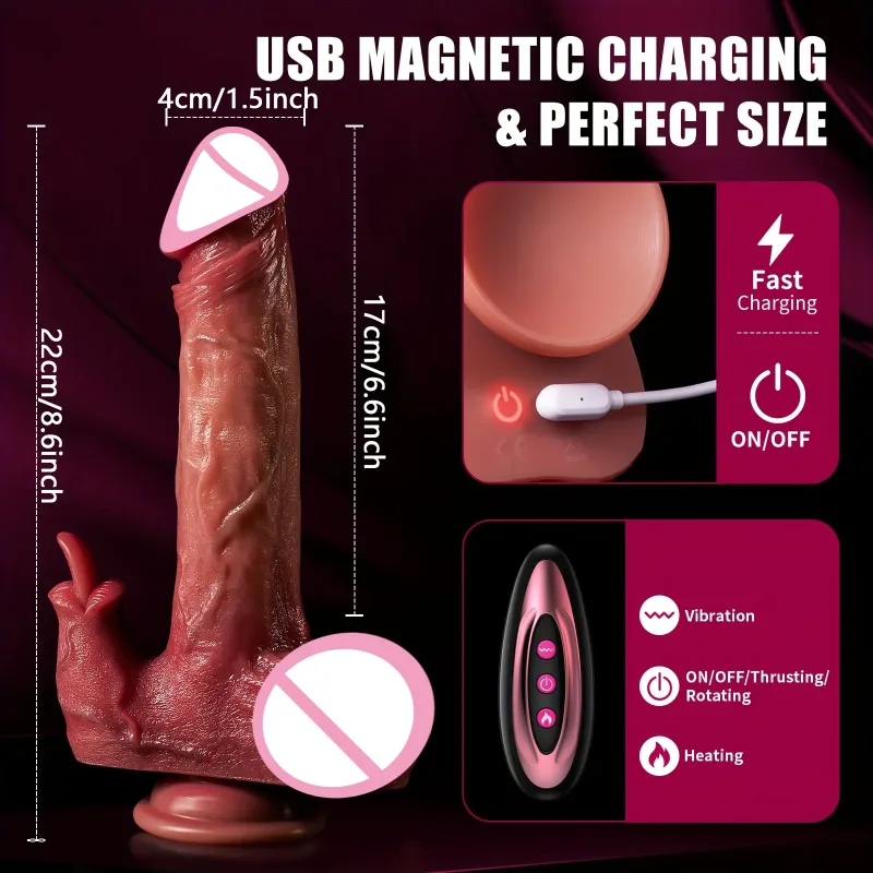 telescoping heated dildo vibrator