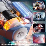 dual channel telescopic male masturbator cup