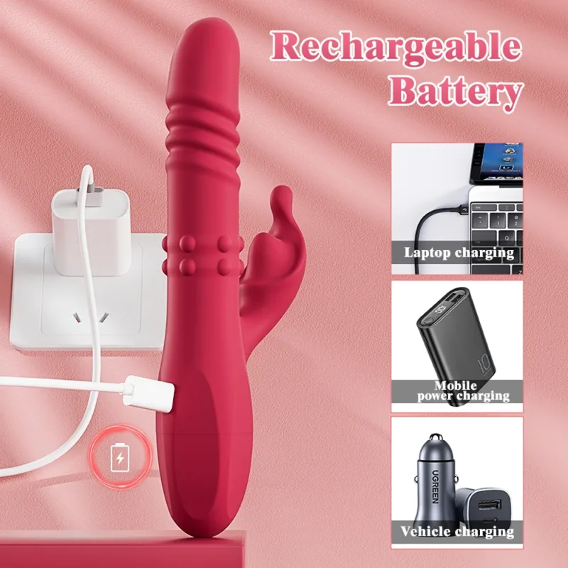 telescopic rabbit vibrator rotating
