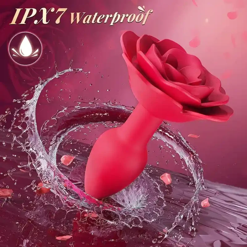 rose anal plug 360 rotation vibrator