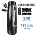 penis trainer 10 modes vibrator vagina real pussy male masturbator automatic rotating telescopic erotic sex toys for men