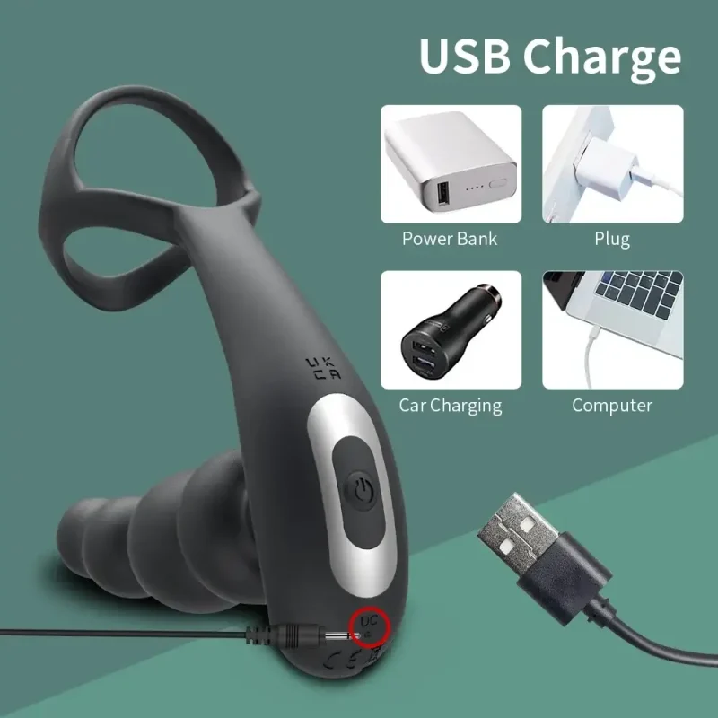 wireless control male prostate massager vibrator 360°rotate anal plugs penis ring butt plug vibrator sex toy for men masturbator