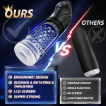 retractable rotating sucking pocket pussy masturbator