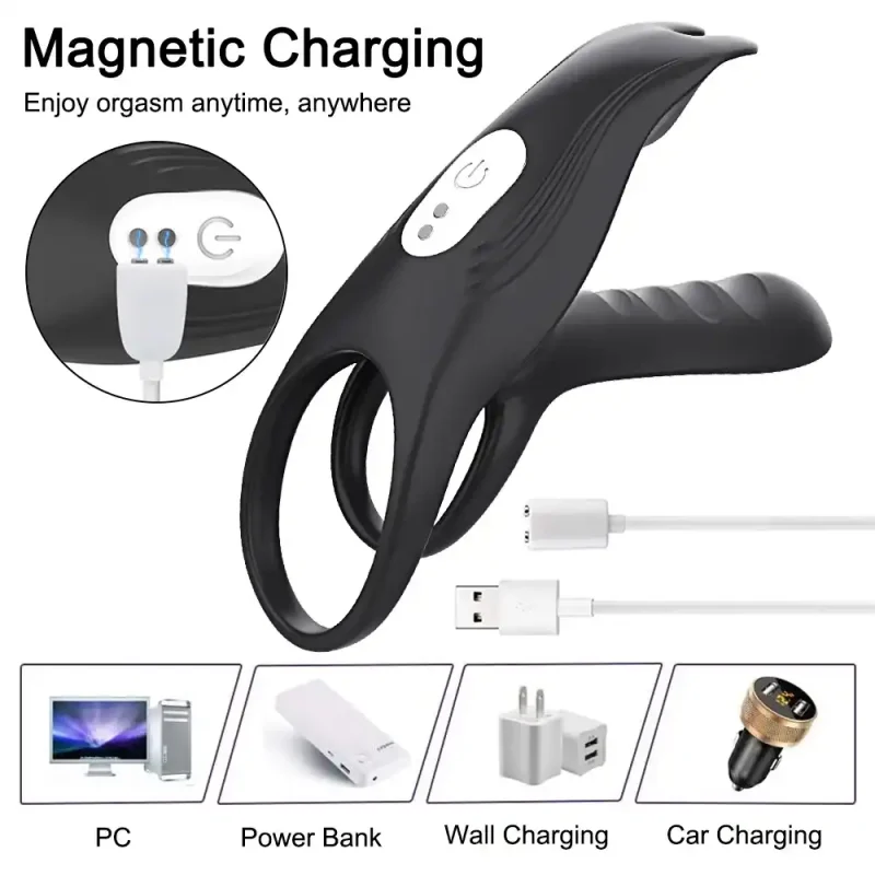couples delay cock ring vibrator clit stimulator