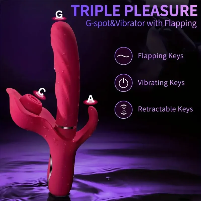 thrusting dildo vibrator 3in1 rabbit gspot stimulator thrusting dildo vibrator 3in1 rabbit gspot stimulator