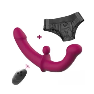strapless strap on dildo vibrator remote