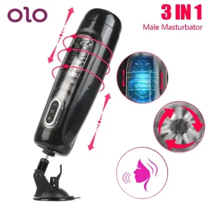penis trainer 10 modes vibrator vagina real pussy male masturbator automatic rotating telescopic erotic sex toys for men