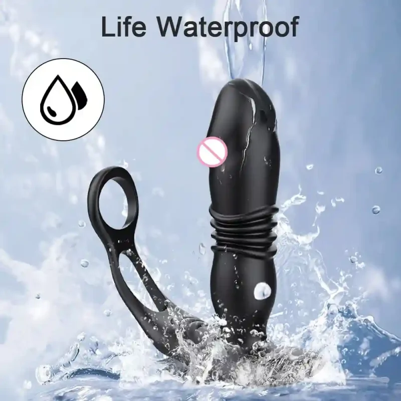 remote control thrusting prostate massager delay ring