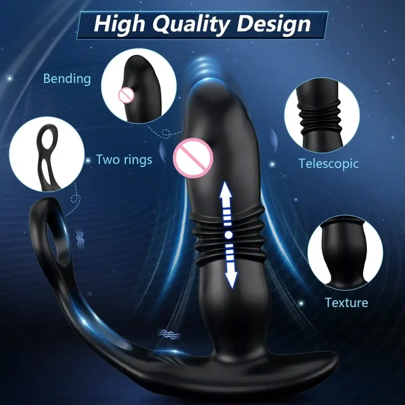 remote control thrusting prostate massager delay ring