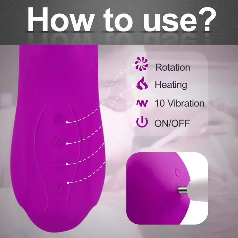 automatic retractable heating dildo vibrator