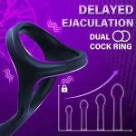 telescopic prostate massager dual cock ring