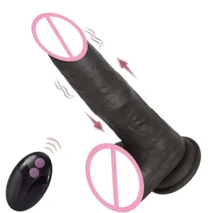 thrusting realistic dildo remote suction heating