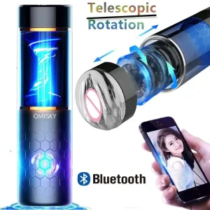 telescopic rotating masturbator cup