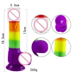realistic rainbow dildo suction cup extra large realistic rainbow dildo suction cup extra large