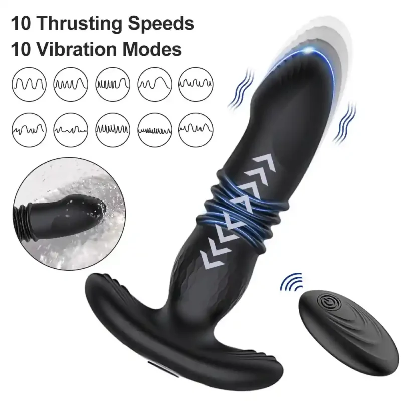 app control telescopic vibrating anal plug prostate