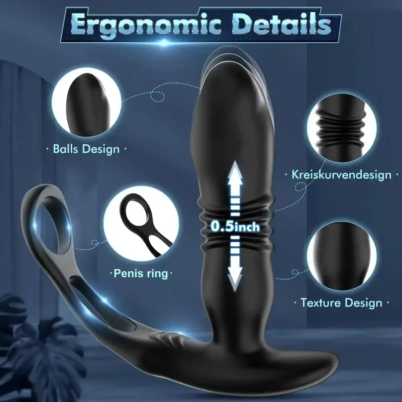 telescopic prostate massager cock ring vibrator telescopic prostate massager cock ring vibrator