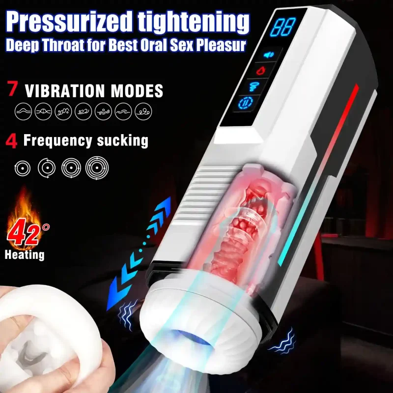 automatic telescopic sucking masturbator thrusting