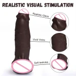soft foreskin realistic black dildo big cock suction cup bbc soft foreskin realistic black dildo big cock suction cup bbc
