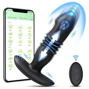 app control telescopic vibrating anal plug prostate