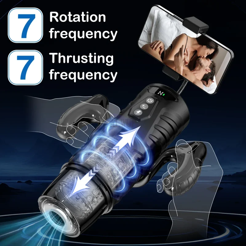 automatic thrusting rotating male masturbator