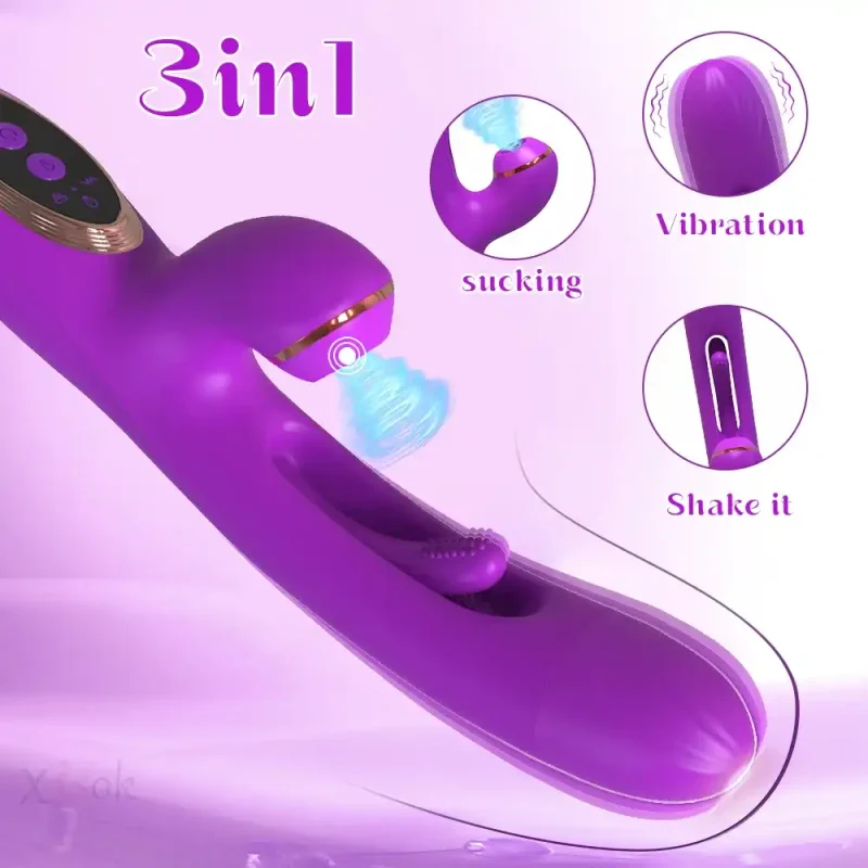 3 in 1 sucking flapping vibrator