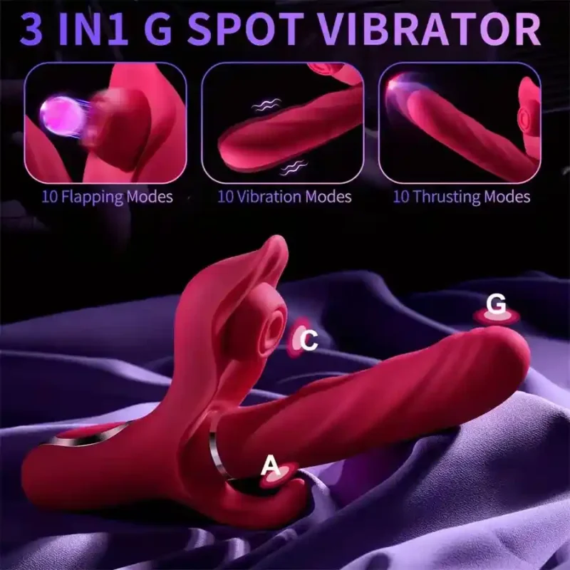 thrusting dildo vibrator 3in1 rabbit gspot stimulator thrusting dildo vibrator 3in1 rabbit gspot stimulator
