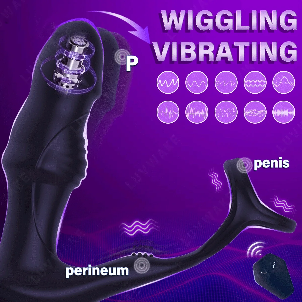 telescopic prostate massager dual cock ring