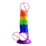 realistic rainbow dildo suction cup extra large realistic rainbow dildo suction cup extra large