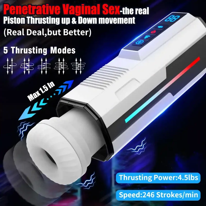 automatic telescopic sucking masturbator thrusting