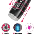 penis trainer 10 modes vibrator vagina real pussy male masturbator automatic rotating telescopic erotic sex toys for men