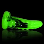 green curved silicone anal plug