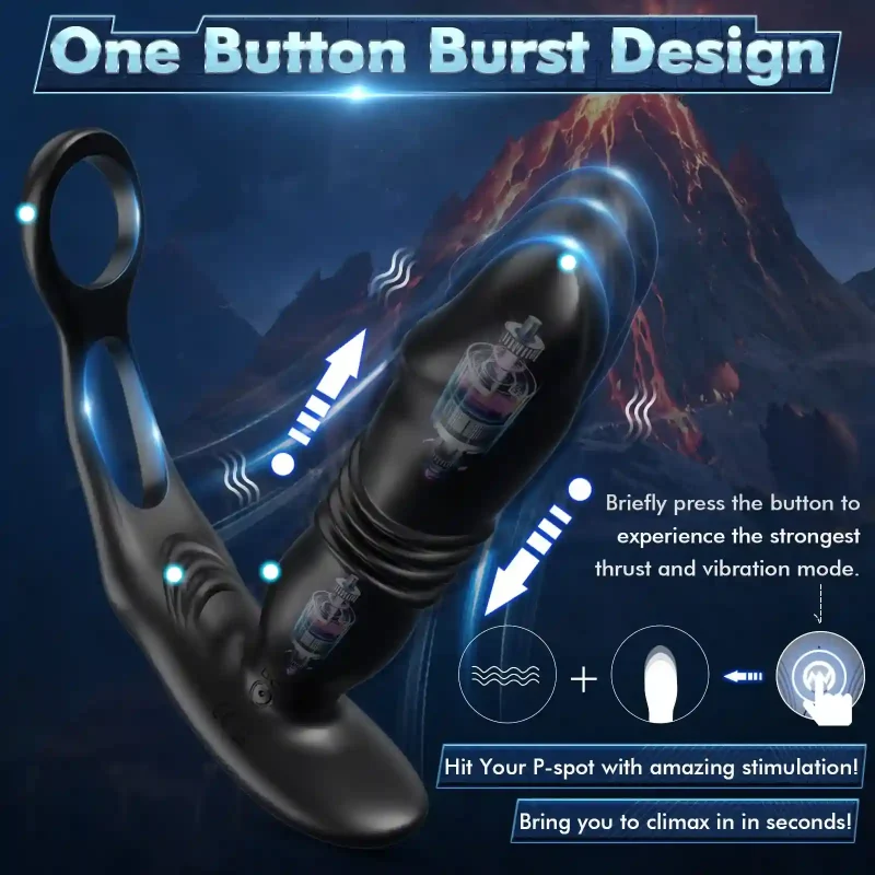 remote control thrusting prostate massager delay ring