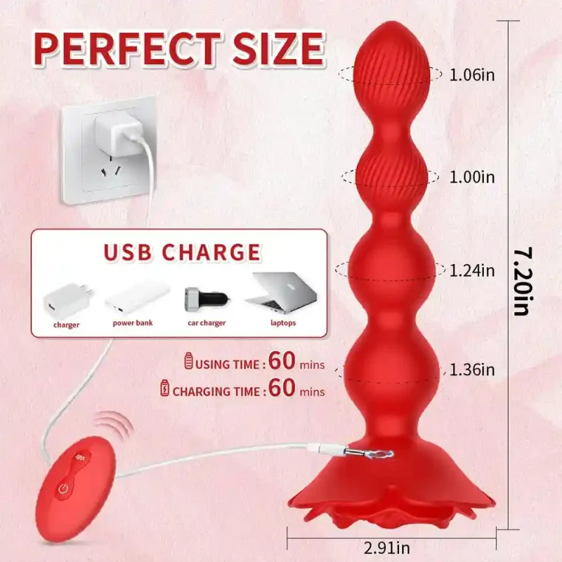 anal plug vibrator 360 rotation prostate